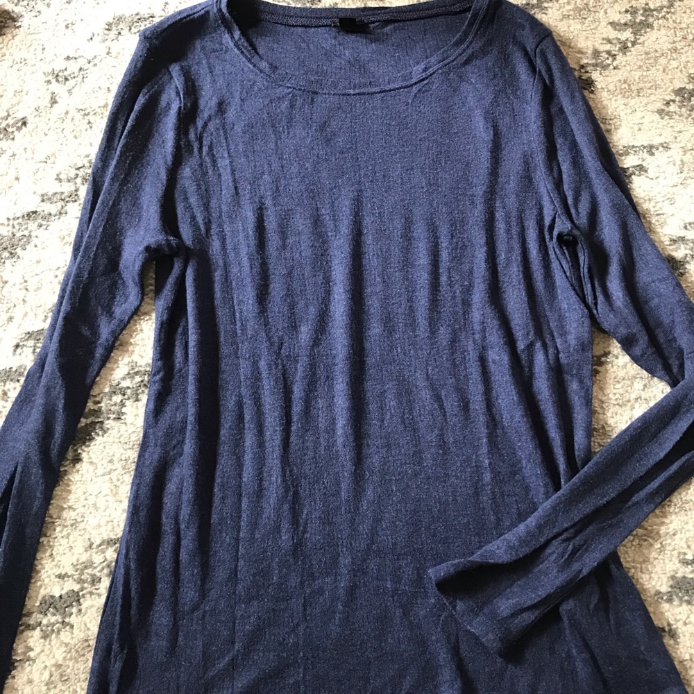 JCrew navy ribbed crewneck tee